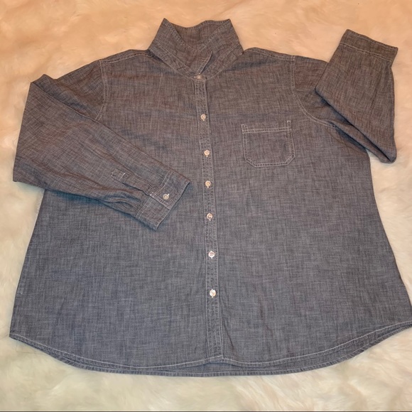 Old Navy Chambray Gray Button Down Shirt - Picture 16 of 16